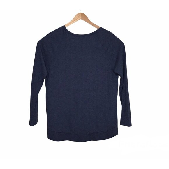 Torrid Womens Size 1 US 1X Lace Overlay Top Hi‎ Lo Blue Raglan Sleeve  Stretch - Picture 2 of 8